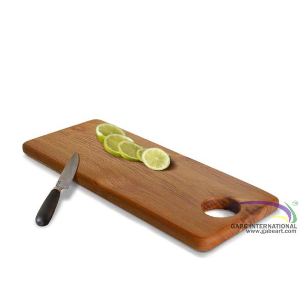 Simple rectangular shape with rich grains solid wood cutting board