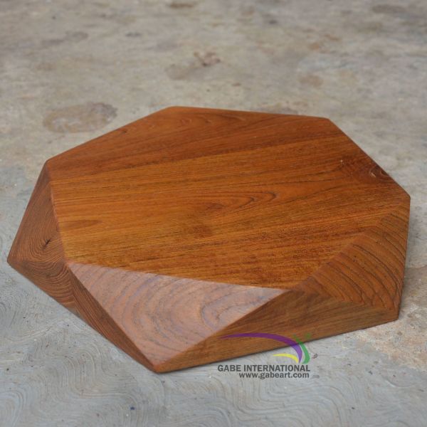 Hexagonal cutting board mt brown color mineral oil finish