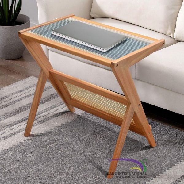 Zen versatile side table mindi wood frame