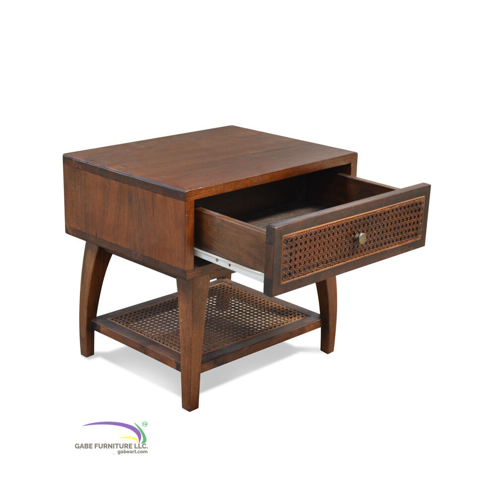 Bedside Table Pacific With Rattan Drw C