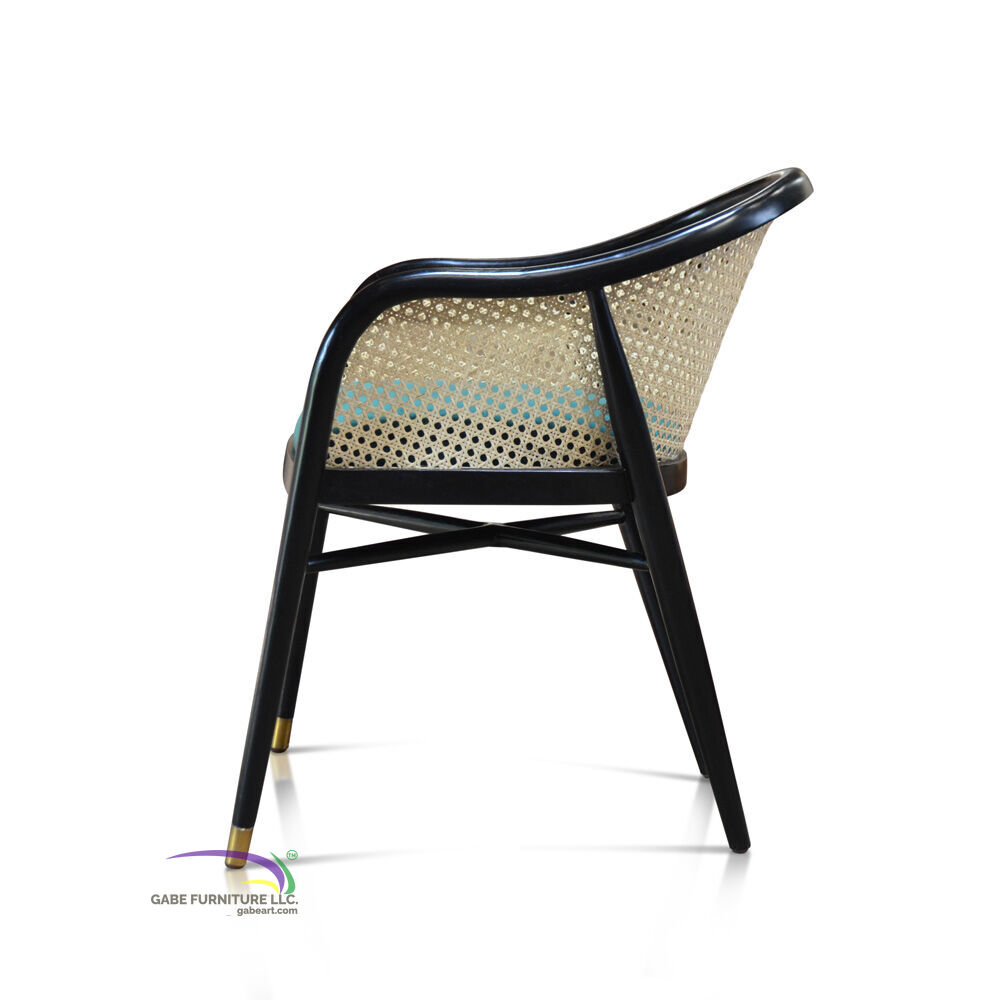 Dining Chair Round Back And Arm With Rattan Teak E