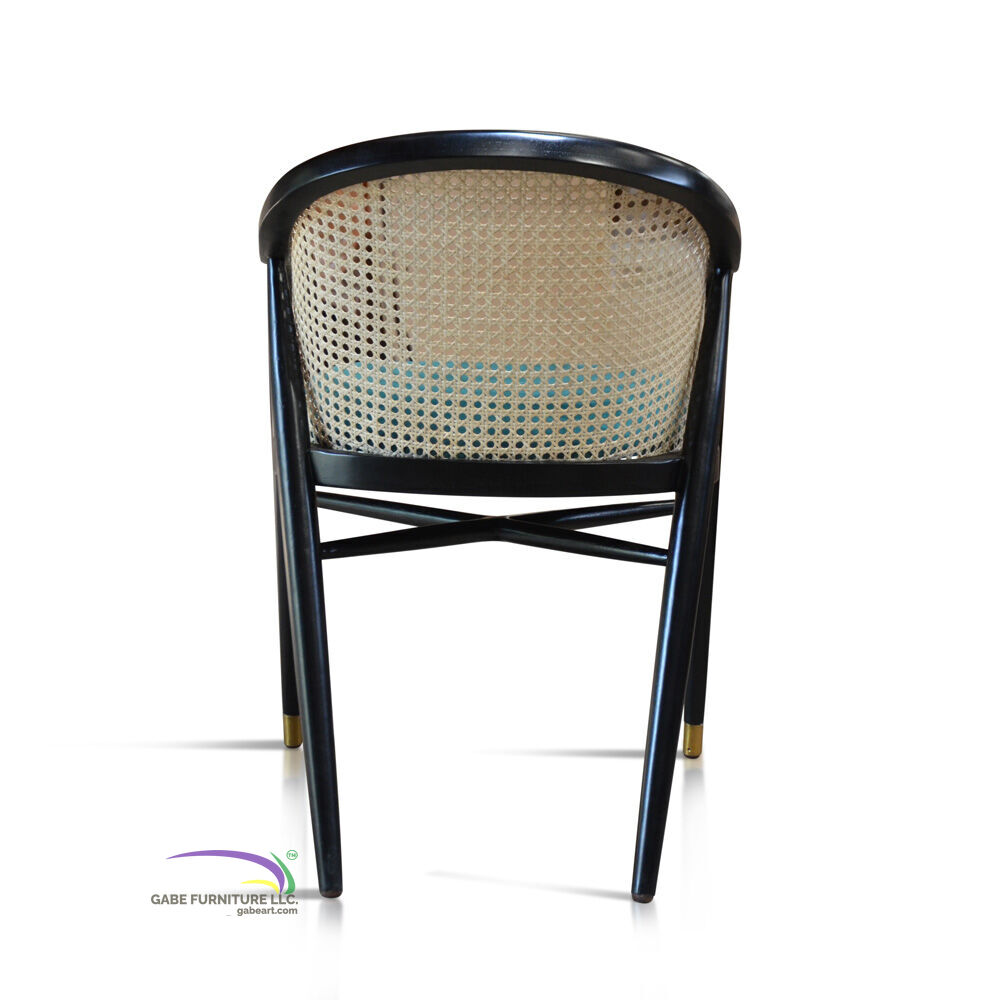 Dining Chair Round Back And Arm With Rattan Teak D