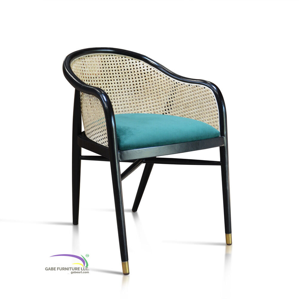 Dining Chair Round Back And Arm With Rattan Teak A