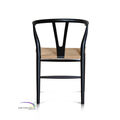 Arm Chair Chinese In Teak With Loom Weaving Seat D icon