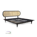 Bed Neonouveau Model B In Teak With Rattan - Queen - New Size C icon
