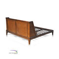 Bed Oblique Headboard In Teak Mattress Size 180x200 With Rattan Weaving B icon