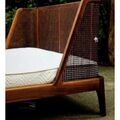 Bed Oblique Headboard In Teak Mattress Size 180x200 With Rattan Weaving C icon
