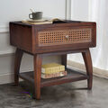 Bedside Table Pacific With Rattan Drw icon