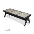 Bench Paris In Teak With Rattan - Black Colour B icon