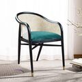 Dining Chair Round Back And Arm With Rattan Teak icon