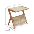 Laptop Desk Junifer Size 60cm - Top Rattan With Rattan Shelves C icon