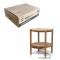 Mindi wood round table rattan flat packing in a box