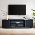 Oval Tv Cabinet With Full Sliding Door - Black Color icon