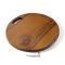 Round cutting board brown color teak oiled