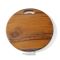Round cutting board teak wood detail