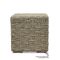 Seagrass woven cube stool front view