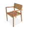 Teak stacking chair wooden slats seat detail