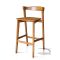 Teak high barstool tapered front legs detailed view
