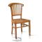 Teak Side Chair - Lenong Batavia -Wood Slats Back Blunt arrow feet front legs detail