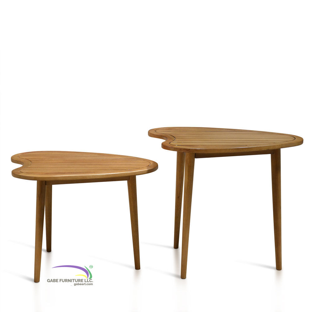 Side Table Fifties Set Of 2 In Mindi Slats H
