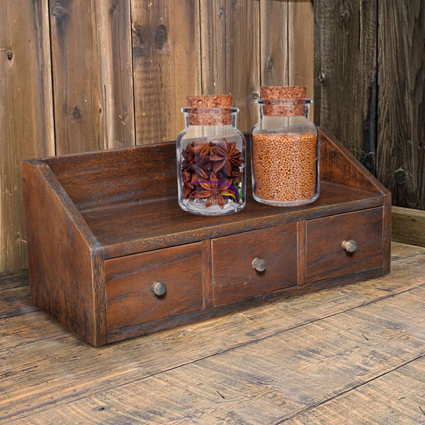 3 Drawers Cabinet  Rustic Light Brown