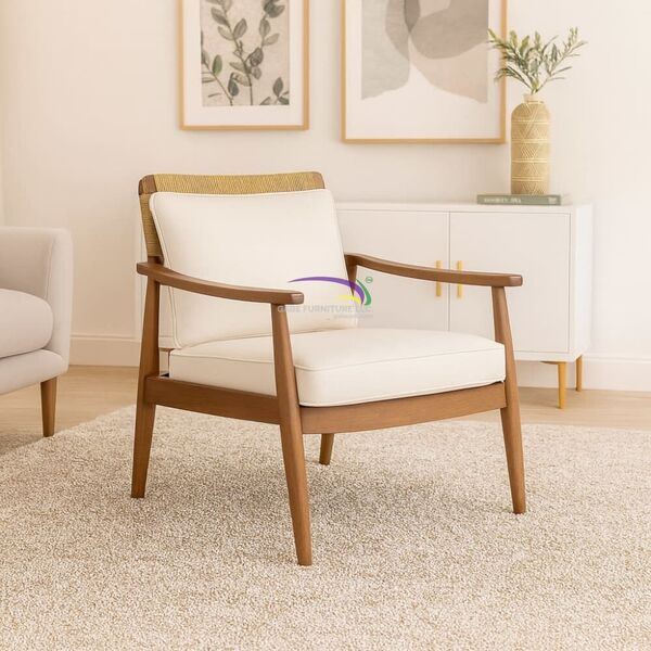 Avara Teak Rattan Lounge Chair