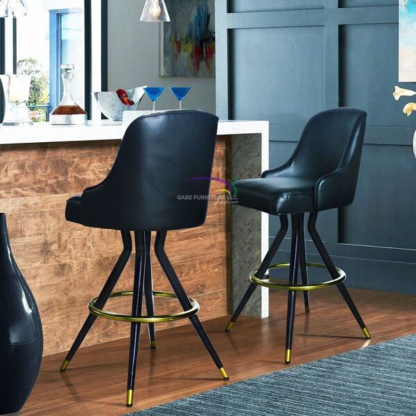 Bar Chair Swivel With Antique Brass