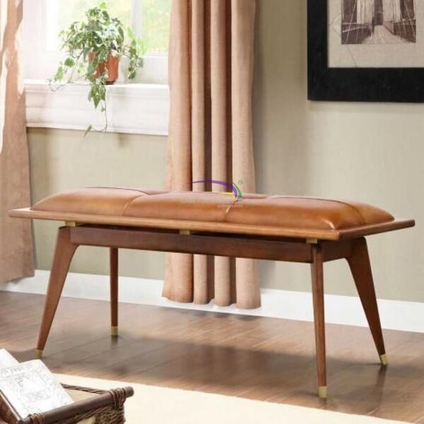 Bed End Wlak In Leather Brass