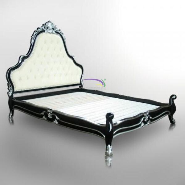 Sade Palace Black Silver Bed