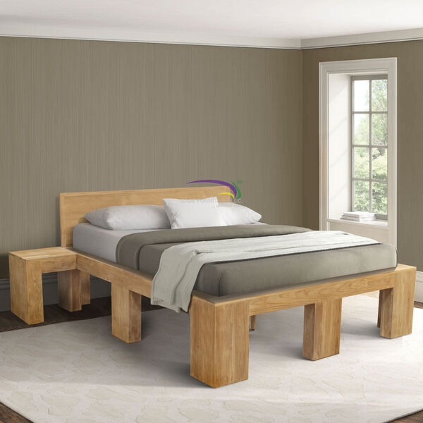 160x200 Bed Sqb With Aslope Headboard And Bed Side