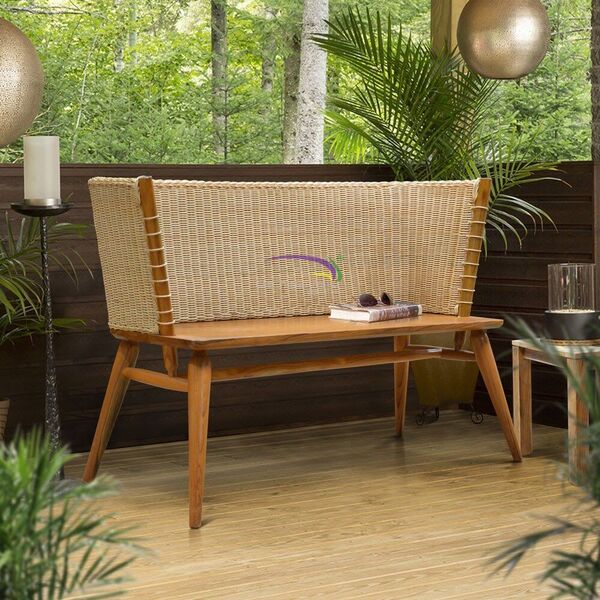 Bench With Rattan Rapat