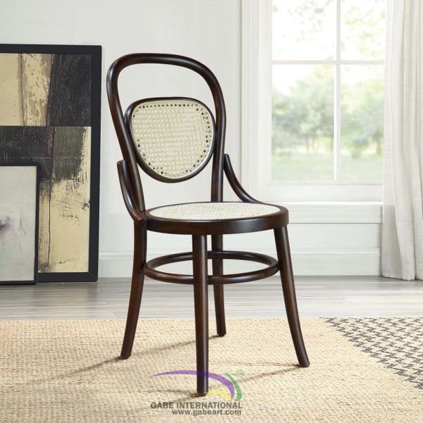 Bentwood chair teak frame rattan seat and backrest
