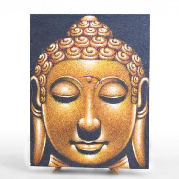 Buddah Head Painting  Yellow