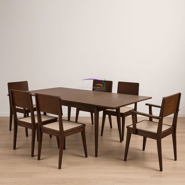 Mid-century Modern Dining Table Set – 6 Seater