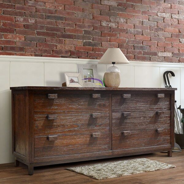 Solid Teak 6-drawer Dresser Delta