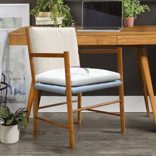 Desk Chair With Grey Paper Loom, More Straight Back With Cushion