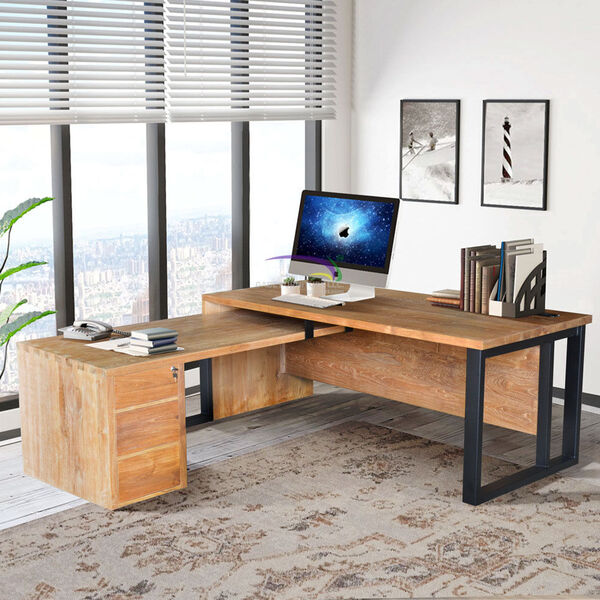 Industrial L-shape Office Desk