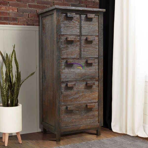 Solid Teak Tall Chest Of Drawers Delta 