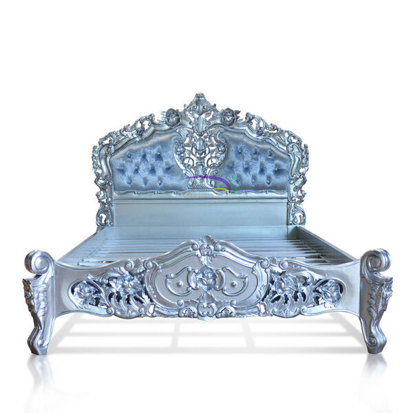 King Rococo Bed With Padded Headboard