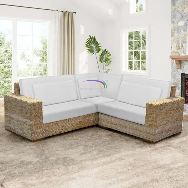 Banana Leaf Woven L-shape Sofa