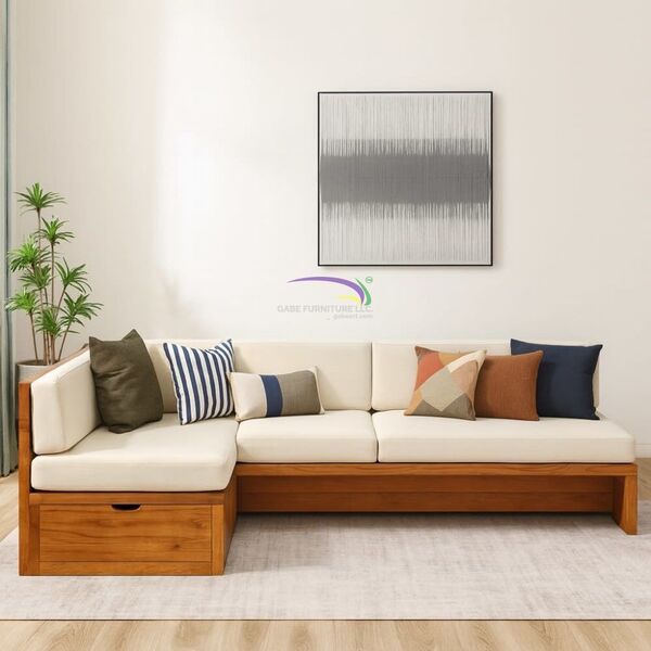 Modular Teak Sectional Sofa With Storage