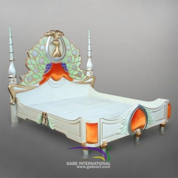 Majestic merak mahogany bed white painted