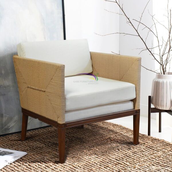 Mufti Riviera Chair With Natural Rope + Cushion