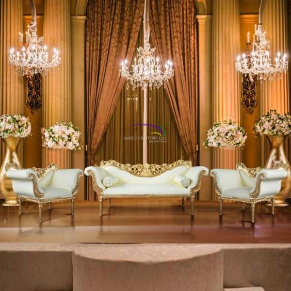 Pryanka Sofa Set Gold