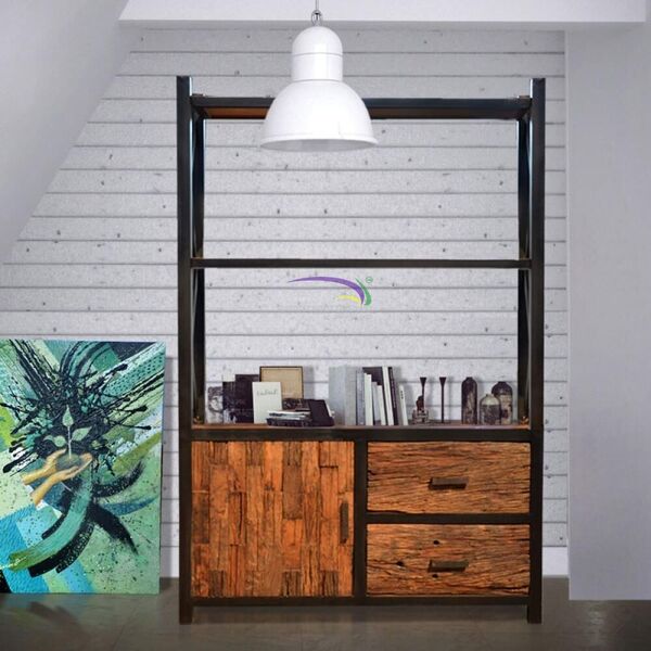 Cabinet Iron Frame With 1 Door 2 Drawers