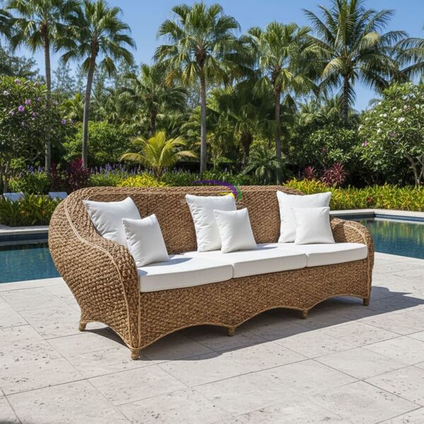 Riviera 3-seater Water Hyacinth Sofa