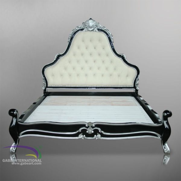 Rococo chateau bed footboard detail