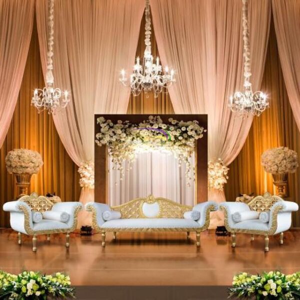 Royal Gold Sofa Set 3-1-1