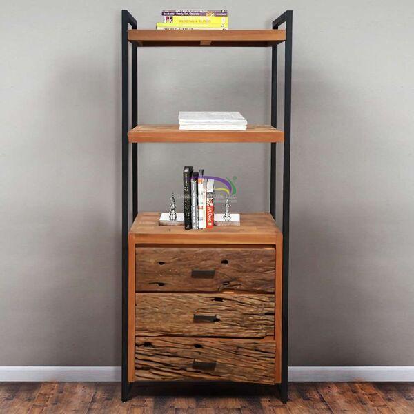 Bookrack Iron Frame With 3 Dawers
