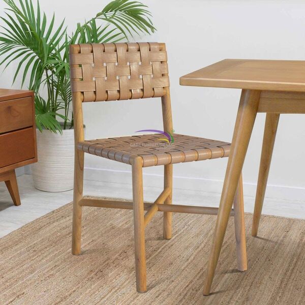 Valenza Leather Weave Dining Chair